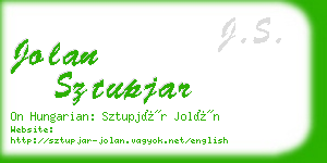 jolan sztupjar business card